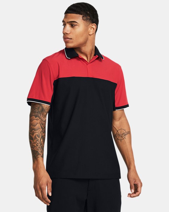 Polo UA Tour Tips Blocked pour homme, Red, pdpMainDesktop image number 0
